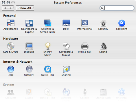 System Preferences